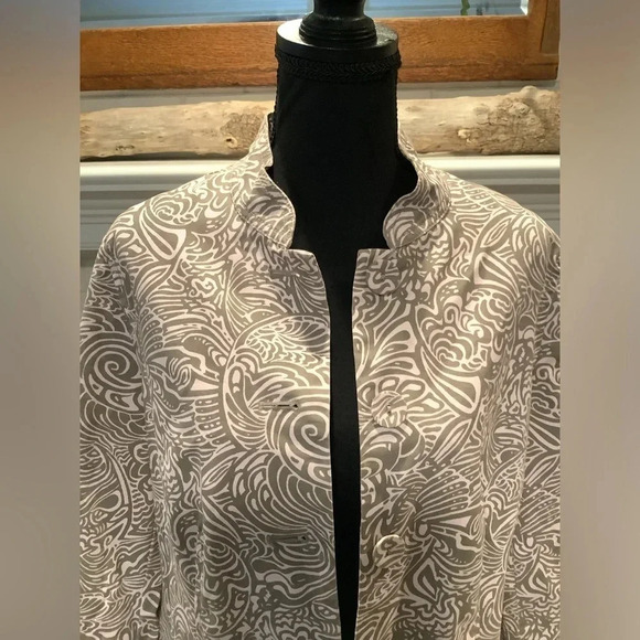 #173 Gorgeous Chicos Cotton Button Front Jacket/Blazer Size 1 Medium - Picture 4 of 11